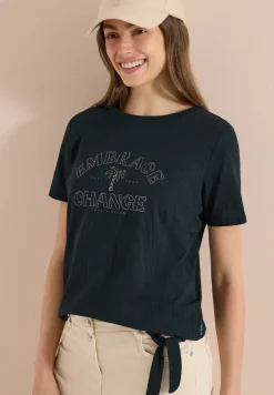 Shirt im Ausbrenner-Look mit Wording
