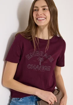Shirt im Ausbrenner-Look mit Wording