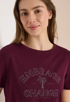 Shirt im Ausbrenner-Look mit Wording