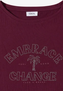 Shirt im Ausbrenner-Look mit Wording