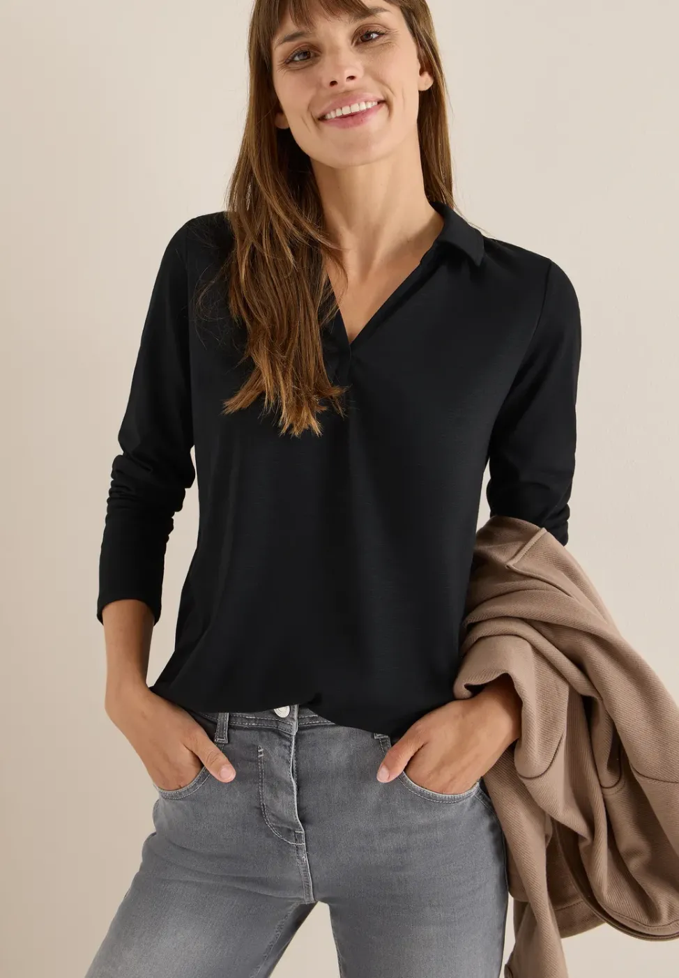 Shirt im Blusen-Look