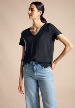 Shirt im Cupro Materialmix