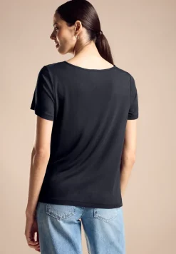 Shirt im Cupro Materialmix