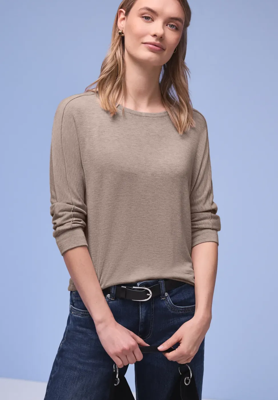 Shirt im Melange-Look