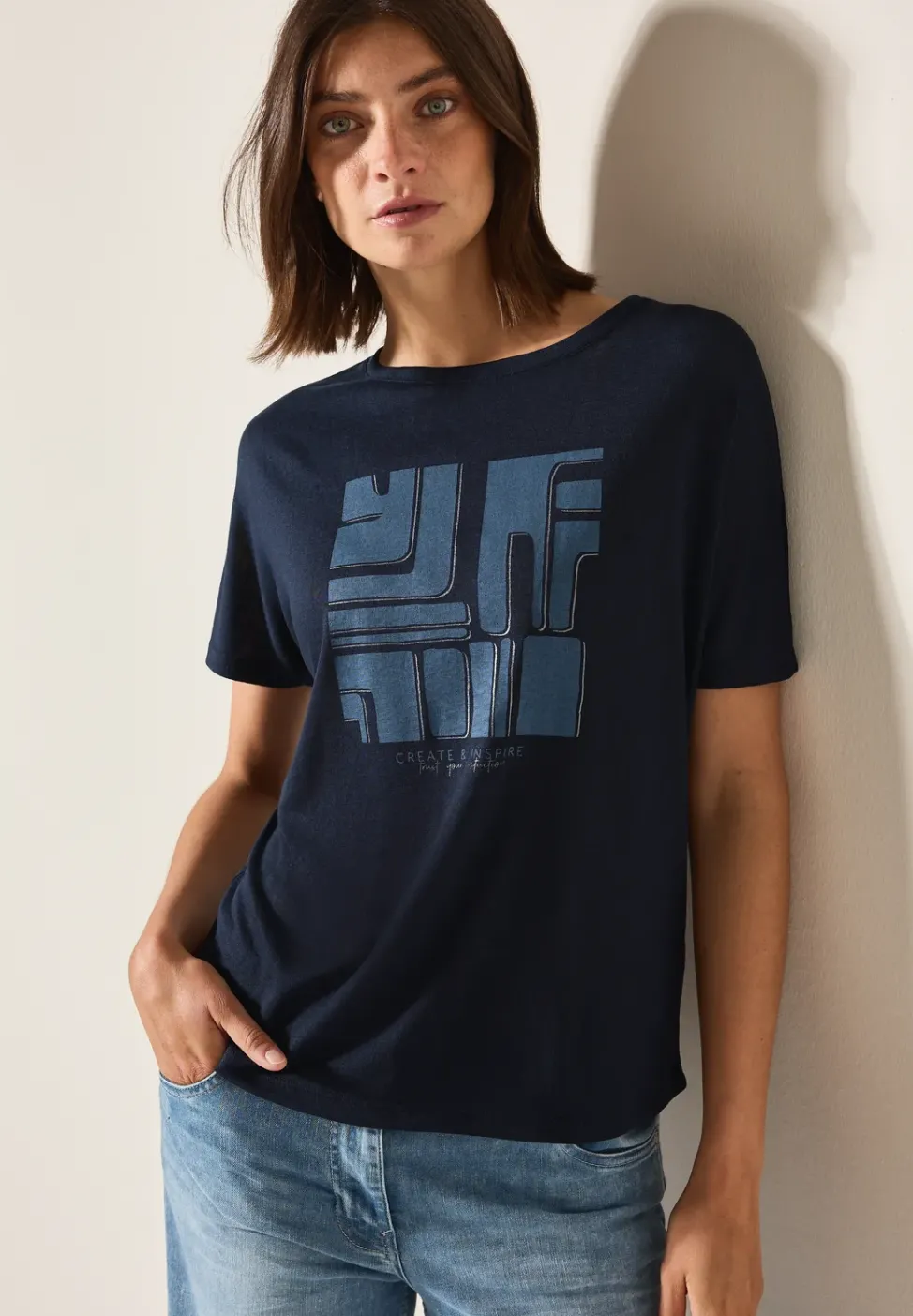 Shirt in Leinen-Optik