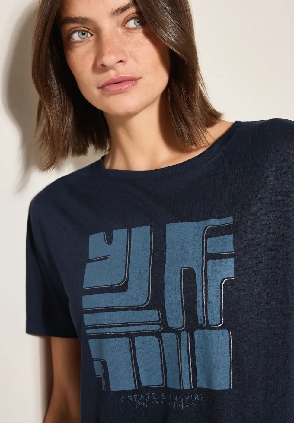 Shirt in Leinen-Optik