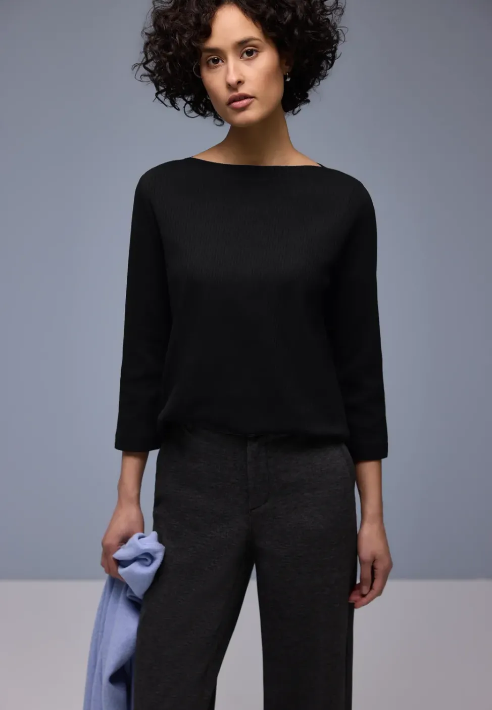 Shirt in Rippstruktur