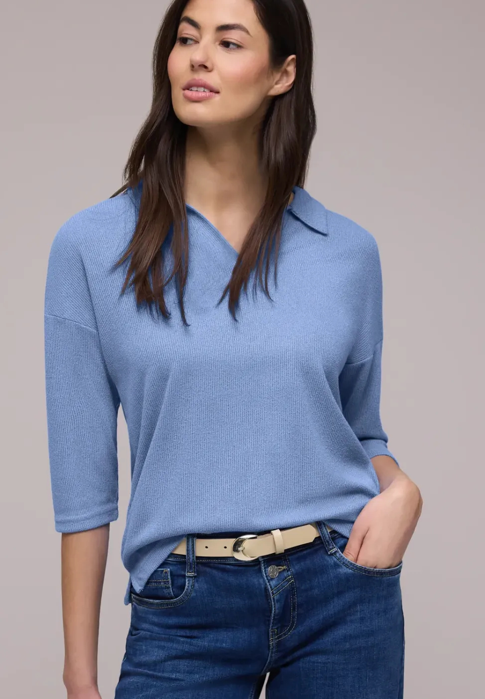 Shirt in Unifarbe