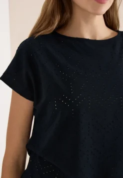 Shirt mit Boatneck in Ajour-Optik
