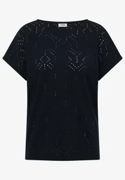 Shirt mit Boatneck in Ajour-Optik