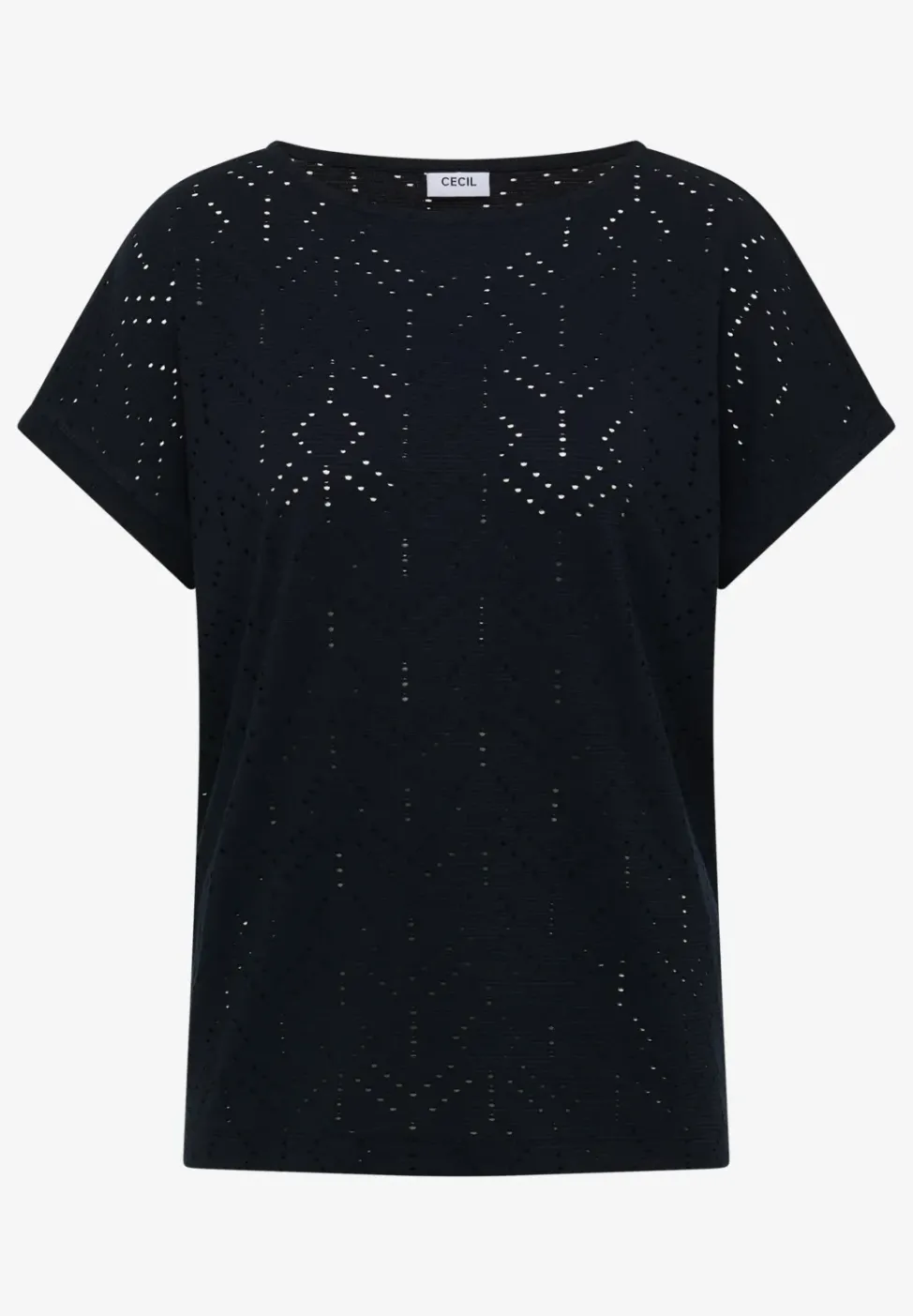 Shirt mit Boatneck in Ajour-Optik