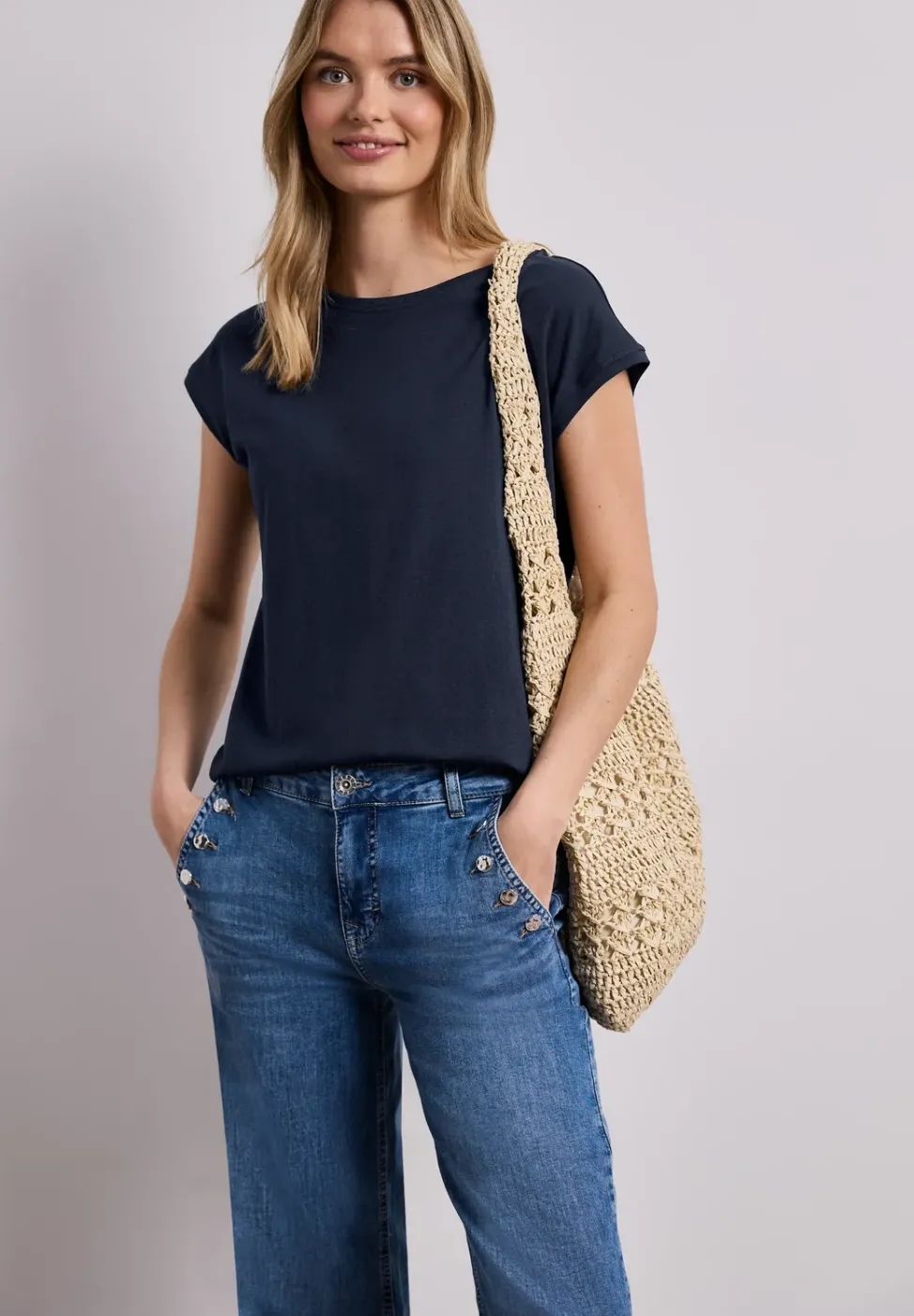 Shirt mit Boatneck und Deko-Detail