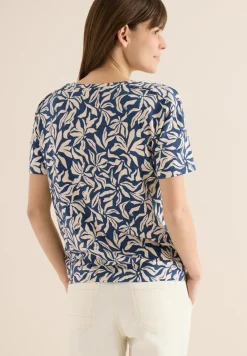 Shirt mit Boatneck und floralem Print