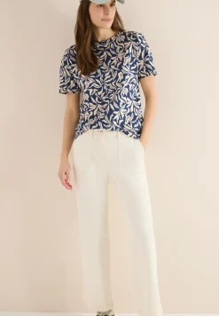 Shirt mit Boatneck und floralem Print