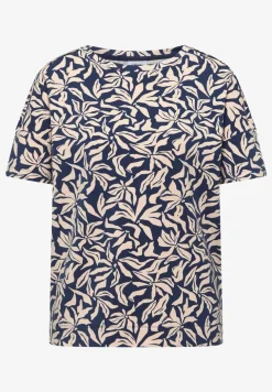Shirt mit Boatneck und floralem Print