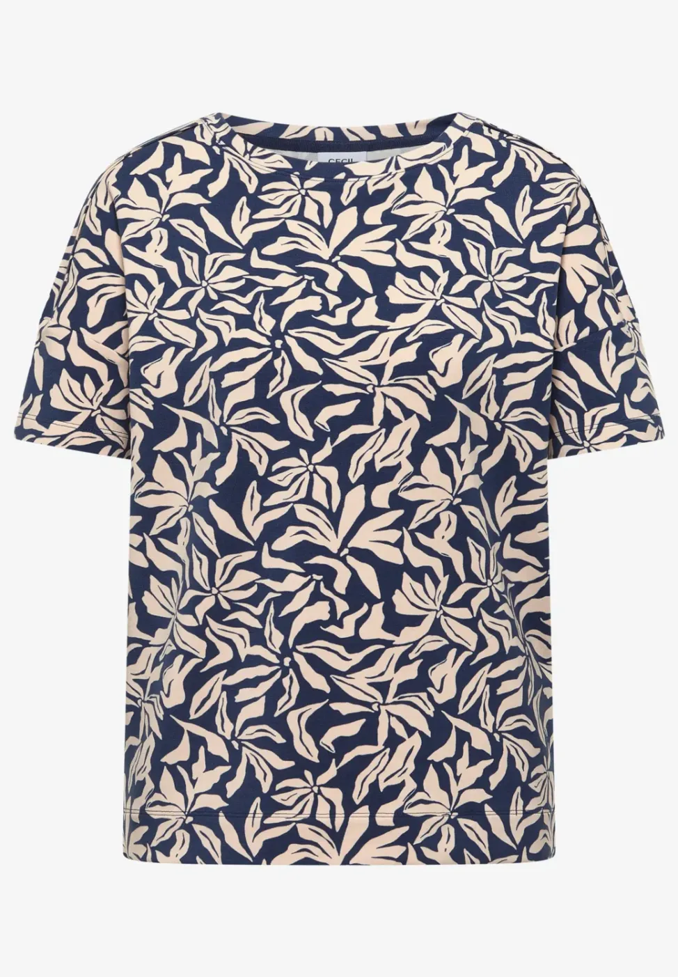 Shirt mit Boatneck und floralem Print