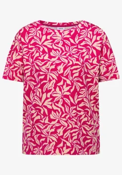Shirt mit Boatneck und floralem Print