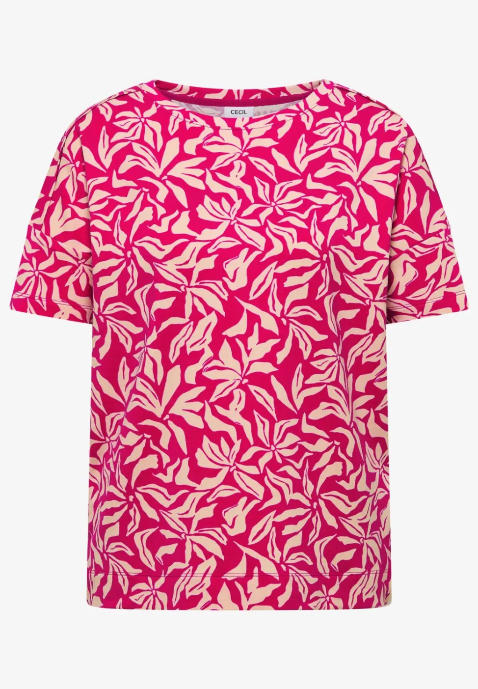 Shirt mit Boatneck und floralem Print