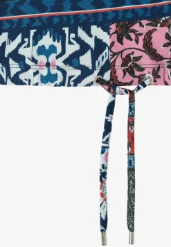 Shirt mit Boat Neck und Patchwork-Print