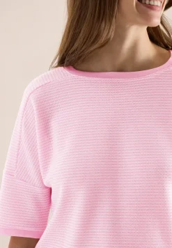 Shirt mit Boatneck und Struktur