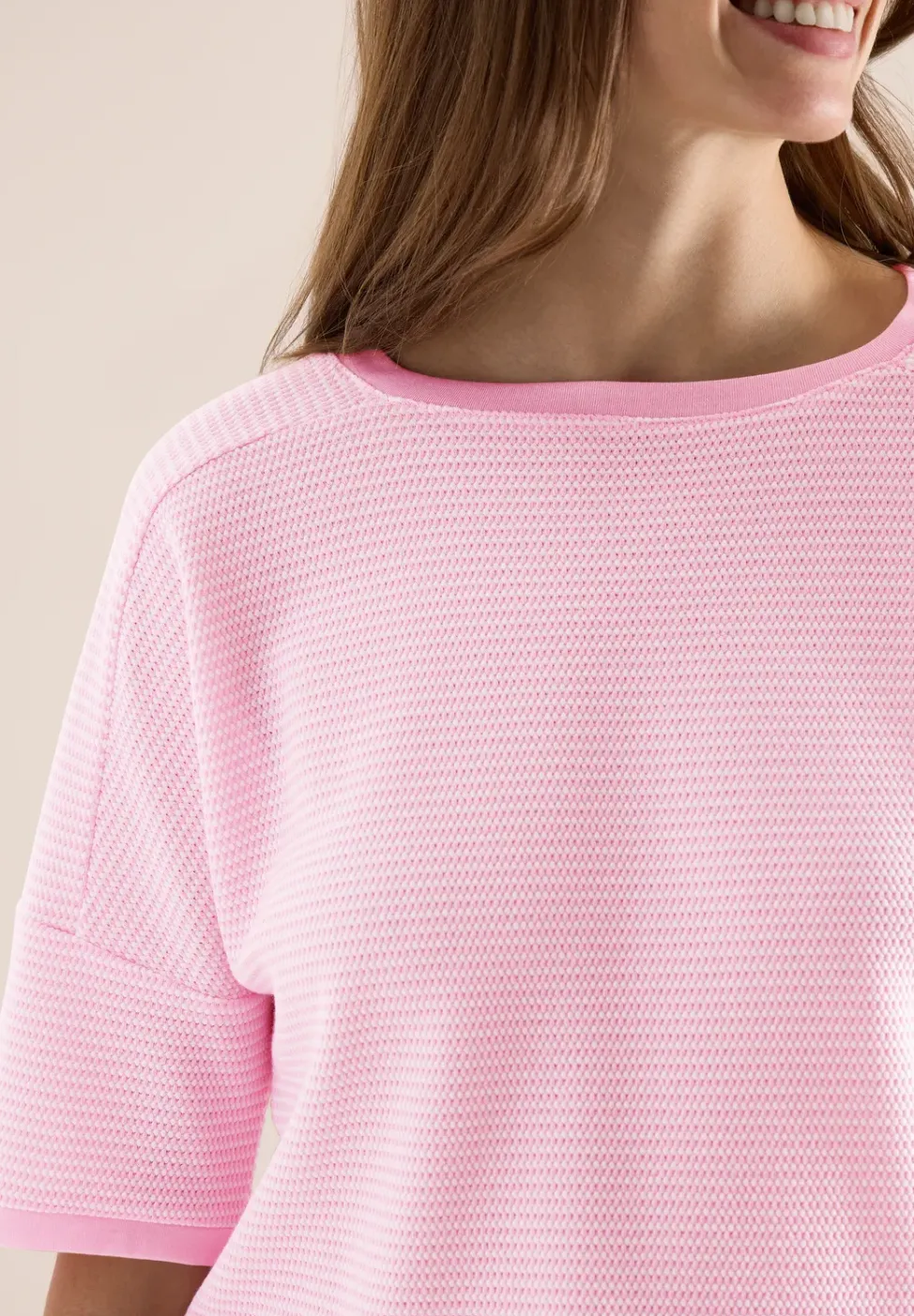 Shirt mit Boatneck und Struktur