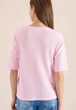 Shirt mit Boatneck und Struktur