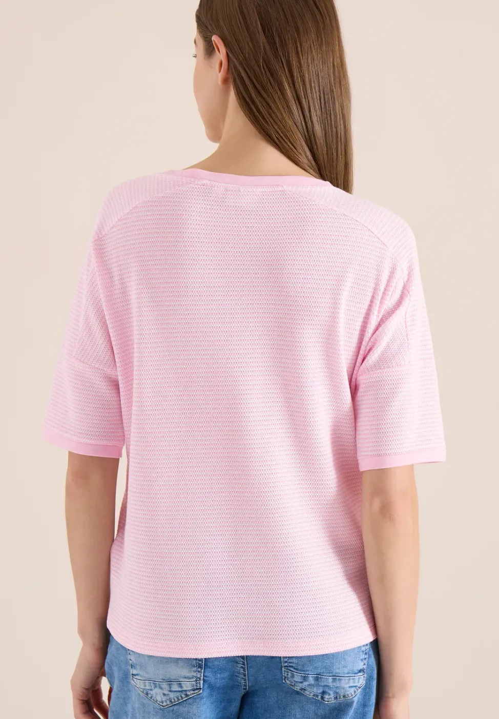 Shirt mit Boatneck und Struktur
