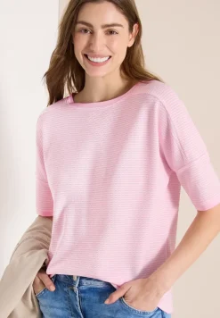 Shirt mit Boatneck und Struktur