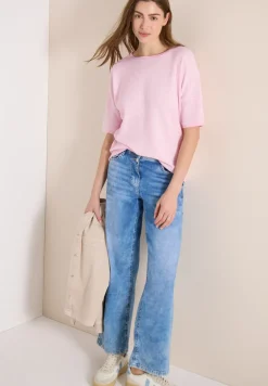 Shirt mit Boatneck und Struktur