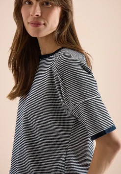 Shirt mit Boatneck und Struktur