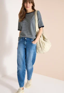 Shirt mit Boatneck und Struktur