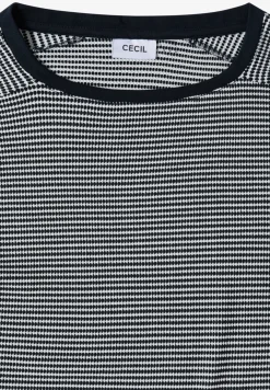 Shirt mit Boatneck und Struktur