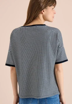Shirt mit Boatneck und Struktur
