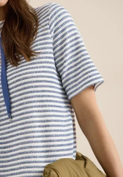 Shirt mit Funnel Neck und Struktur