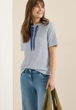 Shirt mit Funnel Neck und Struktur