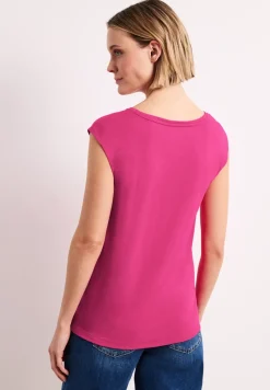 Shirt mit gerundetem V-Ausschnitt