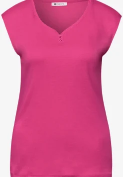 Shirt mit gerundetem V-Ausschnitt