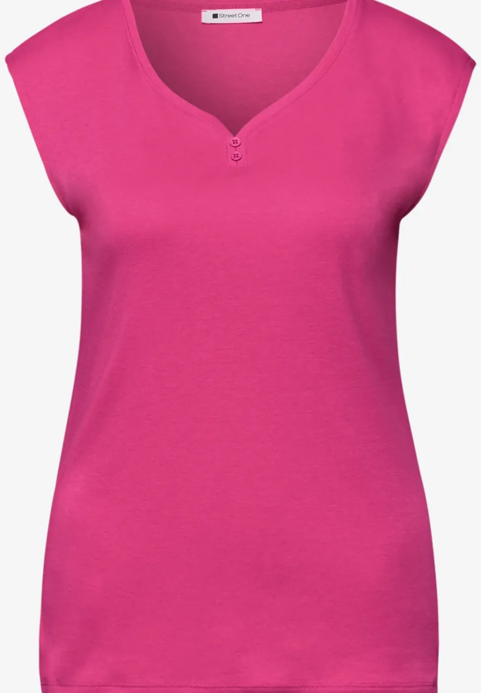 Shirt mit gerundetem V-Ausschnitt