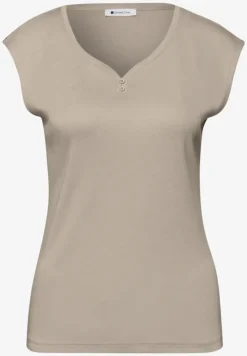 Shirt mit gerundetem V-Ausschnitt
