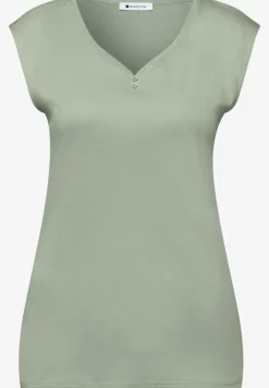 Shirt mit gerundetem V-Ausschnitt