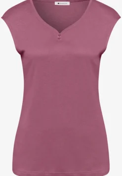 Shirt mit gerundetem V-Ausschnitt