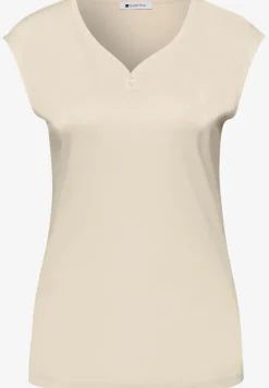 Shirt mit gerundetem V-Ausschnitt