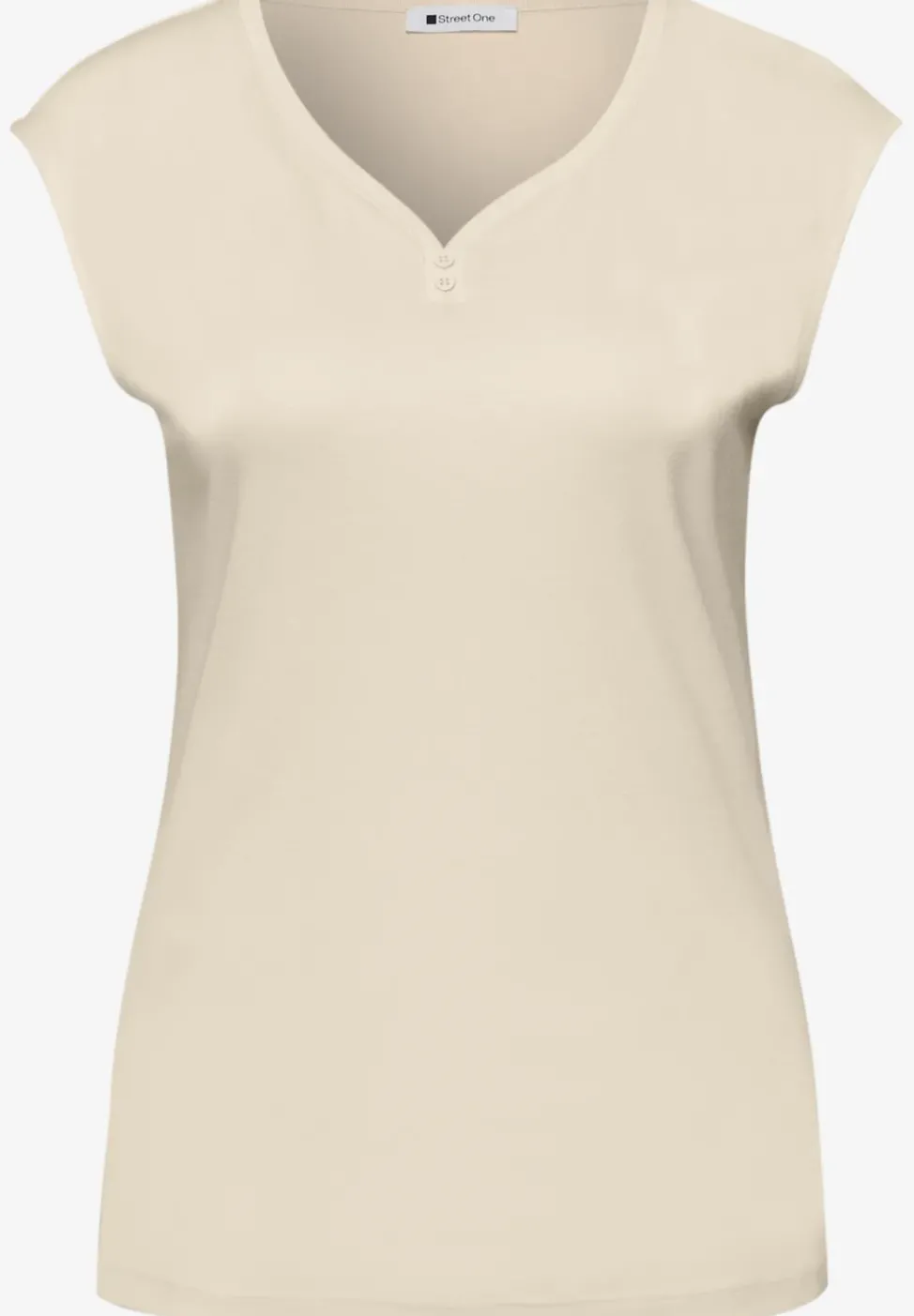 Shirt mit gerundetem V-Ausschnitt