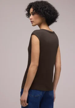 Shirt mit gerundetem V-Ausschnitt