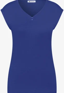 Shirt mit gerundetem V-Ausschnitt