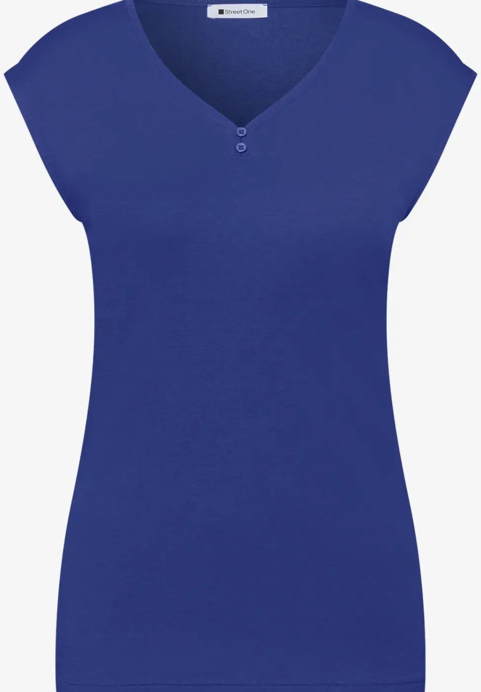Shirt mit gerundetem V-Ausschnitt