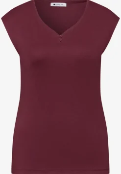 Shirt mit gerundetem V-Ausschnitt