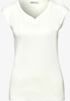 Shirt mit gerundetem V-Ausschnitt