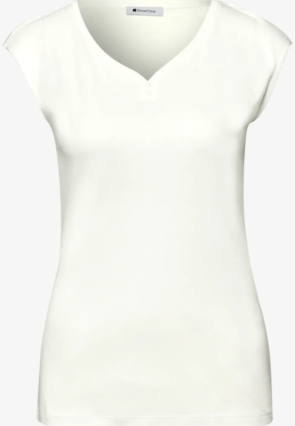 Shirt mit gerundetem V-Ausschnitt