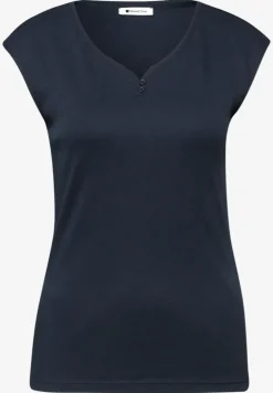 Shirt mit gerundetem V-Ausschnitt